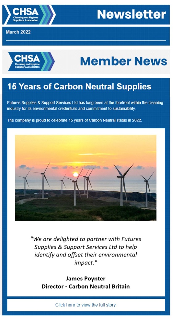 15 Years of Carbon Neutral Supplies - CHSA News