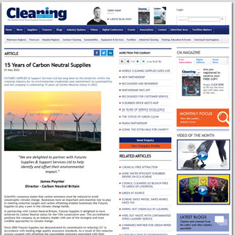 15 Years of Carbon Neutral Supplies - Cleaning Matters