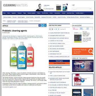 Greenspeed Probiotic Cleaning Gain EU Ecolabel and Cradle to Cradle Gold