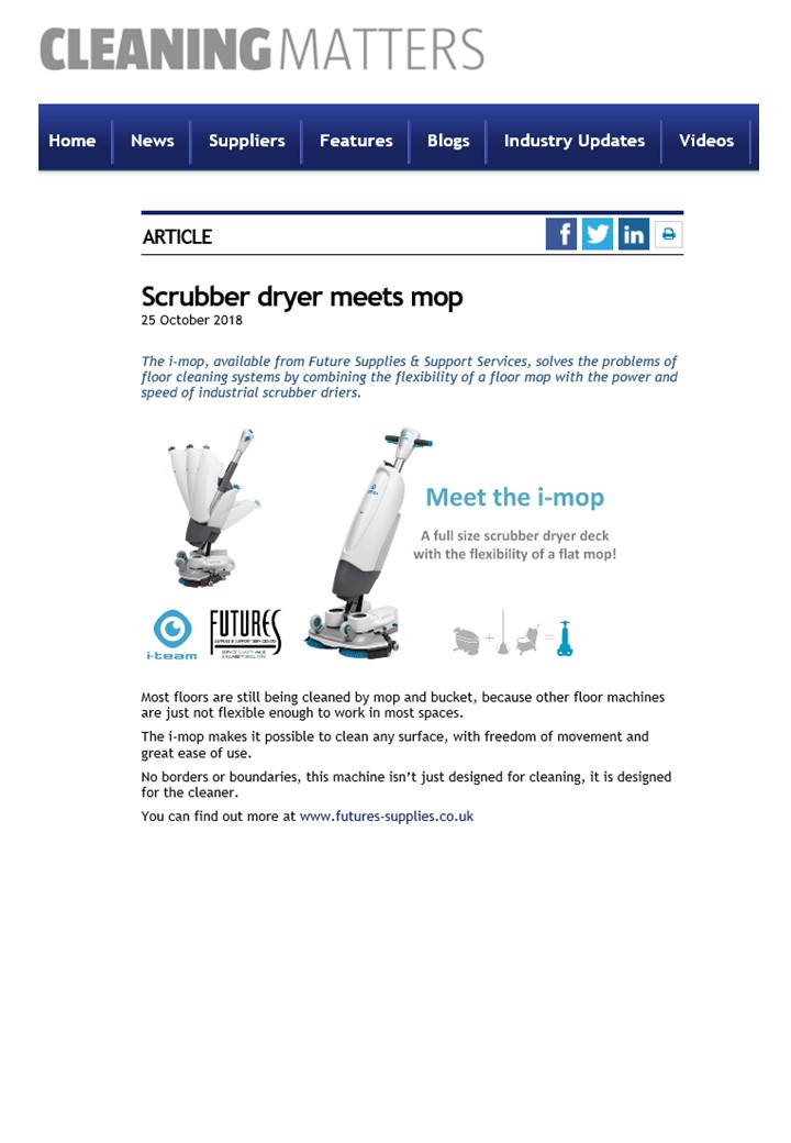 Scrubber Dryer Meets Mop - Cleaning Matters