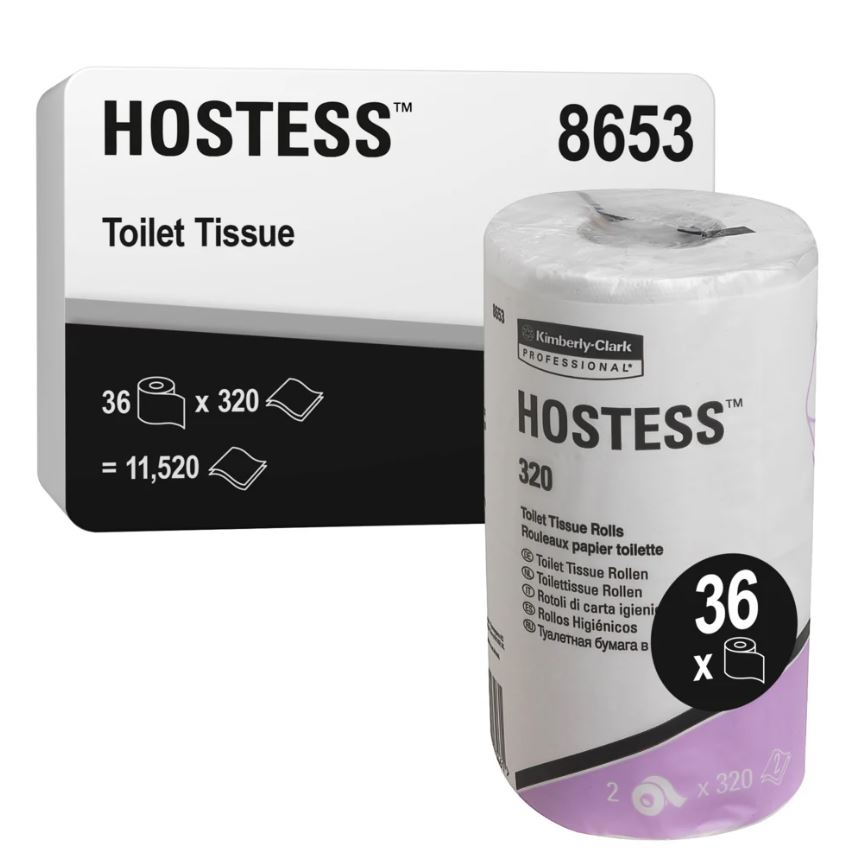KC 8653 Hostess 320 Sheet 2ply Toilet Roll