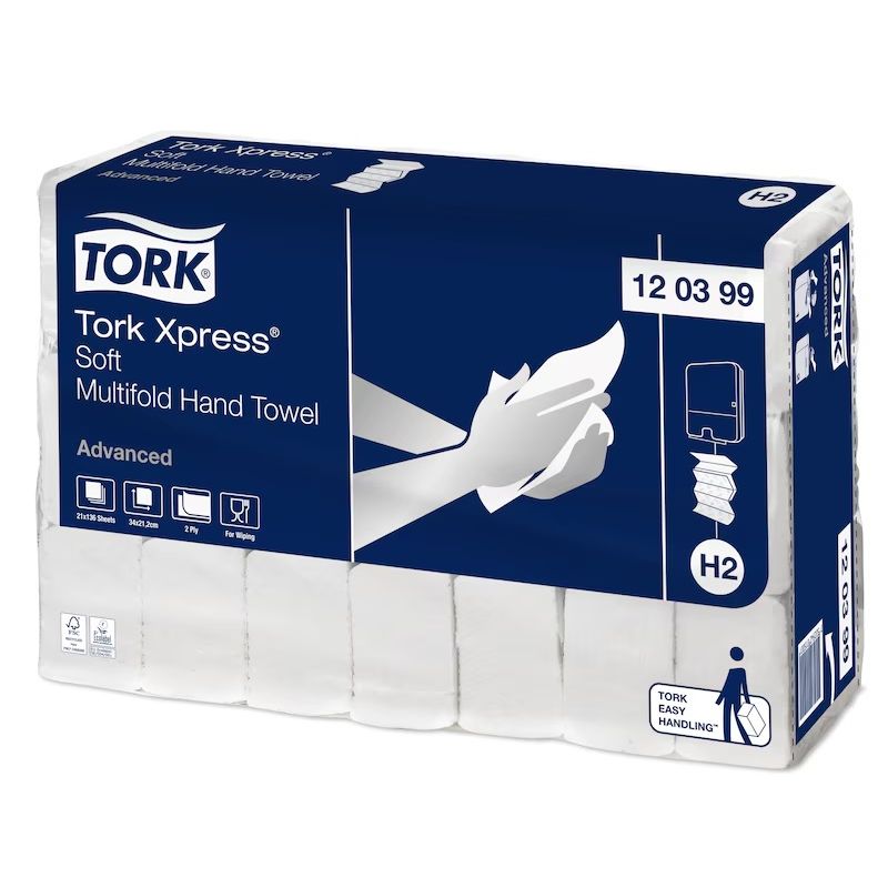 Tork H2 120399 Xpress Soft M-Fold Hand Towels 2ply Advanced