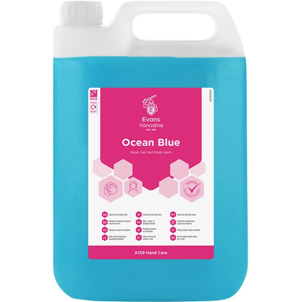 Evans Ocean Blue Hand Hair + Body Wash 5L