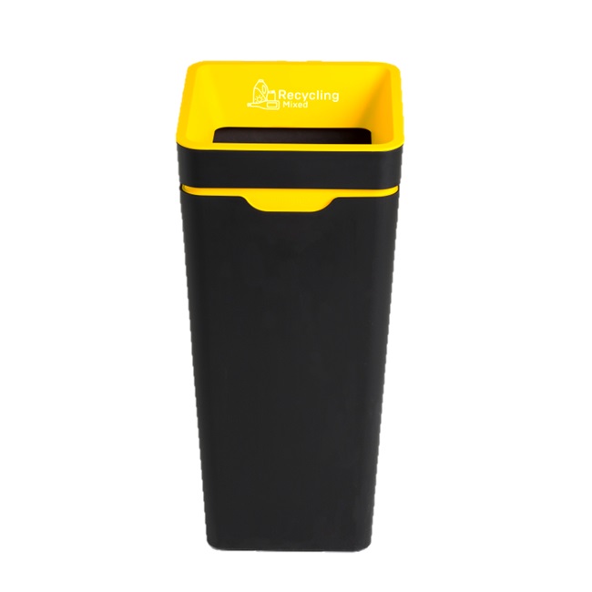 Method Bin 60L - Open Lid - Yellow - Mixed Recycling