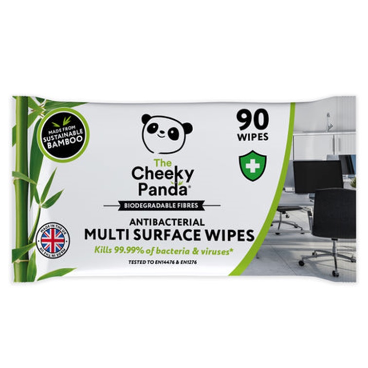 The Cheeky Panda Antibacterial Wipes - Biodegradable Multi Surface Cleaning Wipes Made From Bamboo 