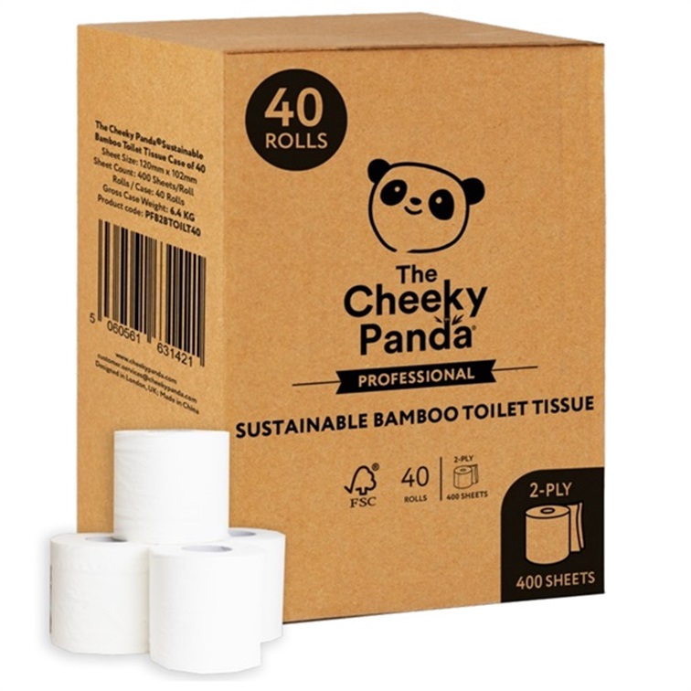 Cheeky Panda Professional 2ply Bamboo Toilet Rolls 400 Sheet