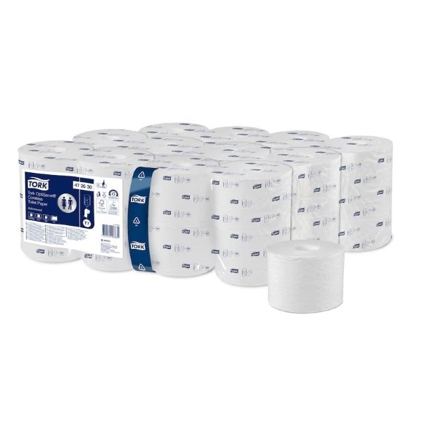 Click for a bigger picture.Tork T7 472630 Coreless Optiserve Toilet Roll