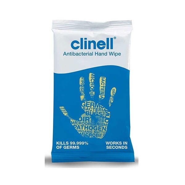 Click for a bigger picture.Clinell Antibacterial Hand Wipes Individually Wrapped (20x16cm)