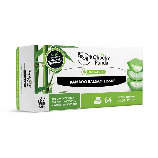 Click for a bigger picture.Cheeky Panda 3Ply Bamboo Balsam Facial Tissues - 64 Sheet Flat Box