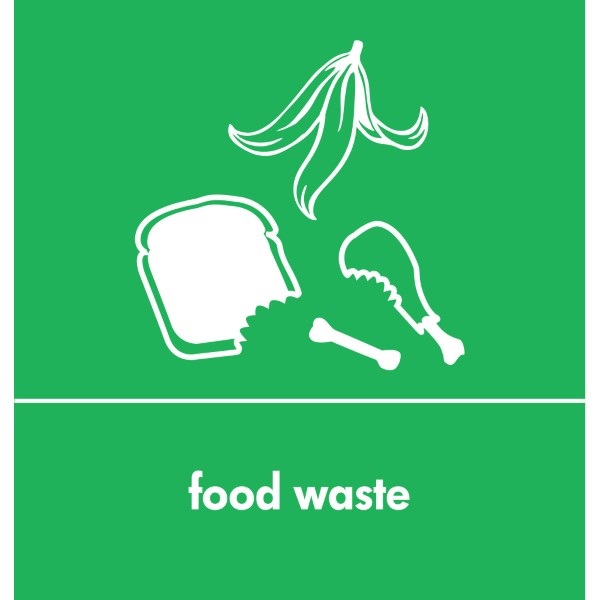 Click for a bigger picture.Recycling Sticker Green Food Waste