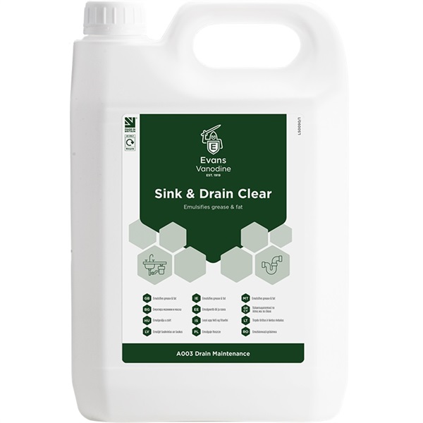 Click for a bigger picture.Sink + Drain Clear 5L - Handle Product With Care - Corrosive