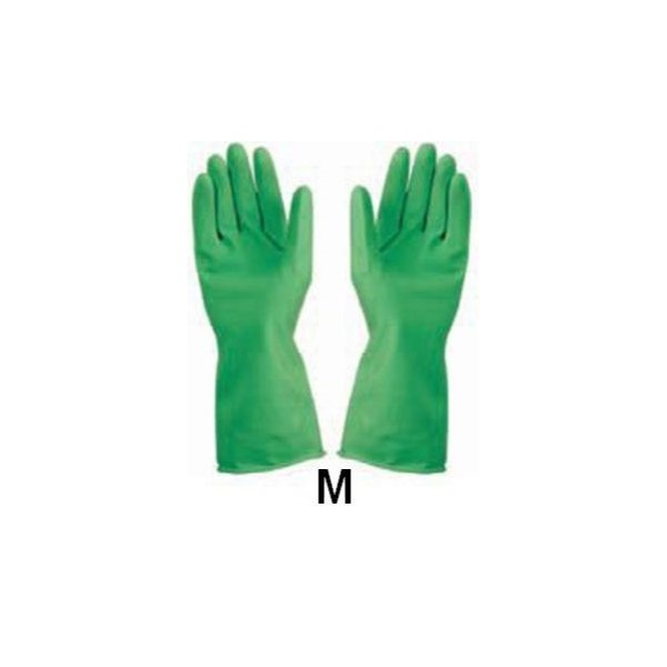 Click for a bigger picture.Green Medium Rubber Gloves