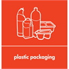 Recycling Sticker Red Plastic Packaging